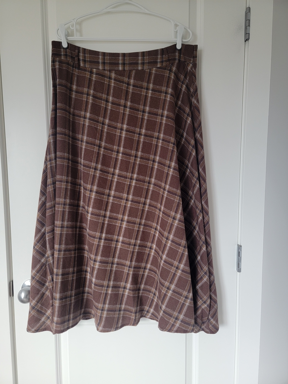 Plaid Brown A-Line‎ Women's Skirt